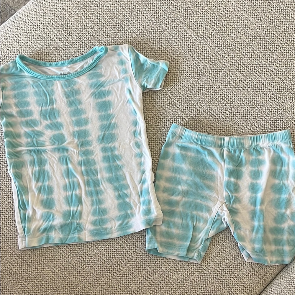 Kyte Tie-Dye Pajama Set - Blue and White